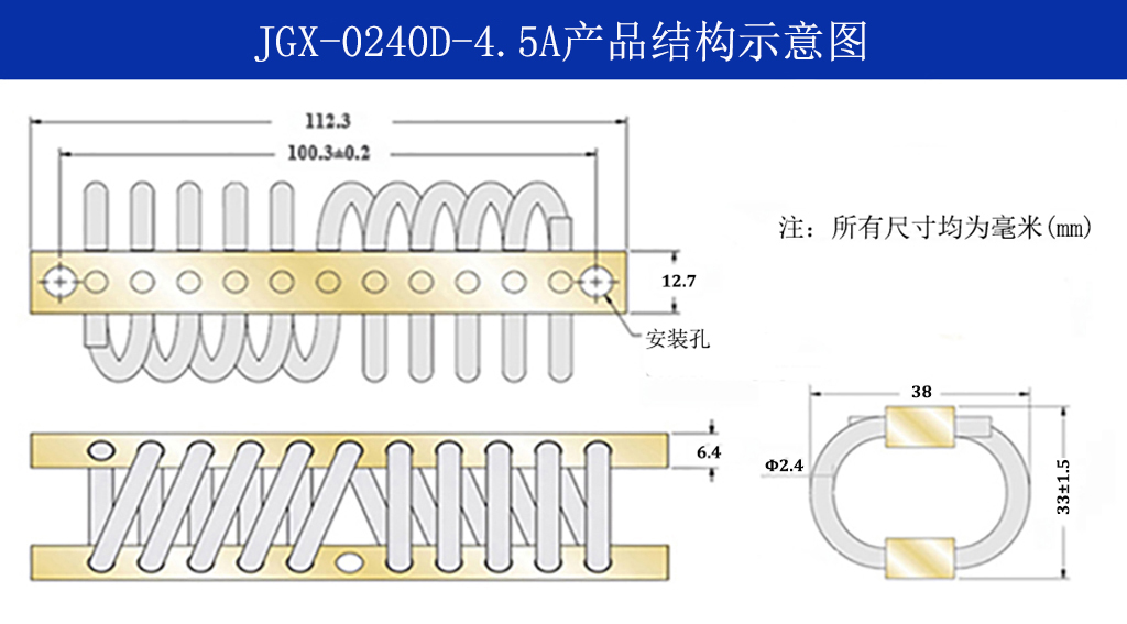 JGX-0240D-4.5A多應用鋼絲繩隔振器結構